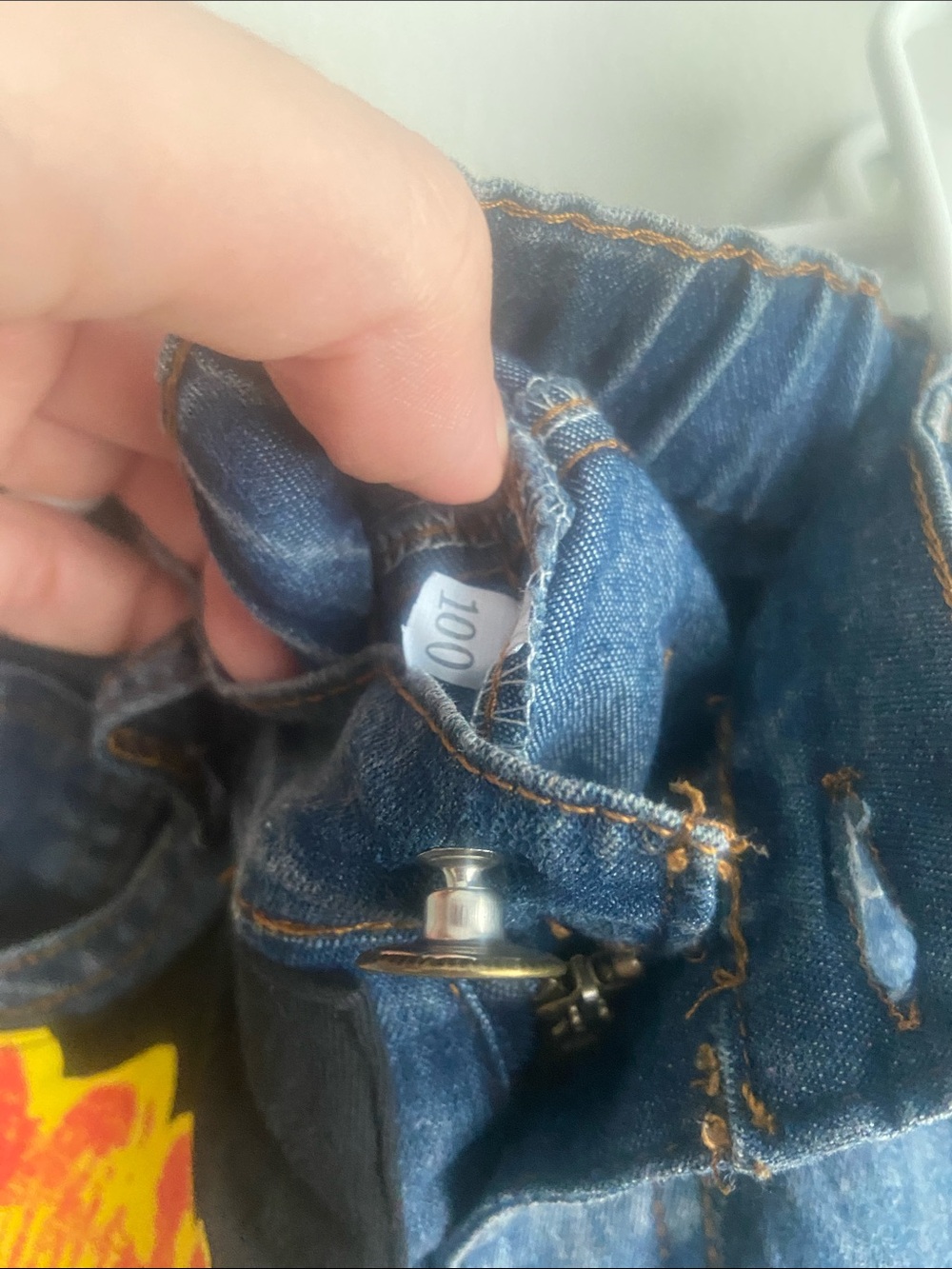 Amazon Dark Blue Denim Shorts with Yellow Sunflower Patch - Picture 5 of 5